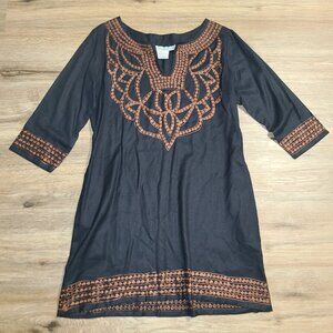 Gretchen Scott Designs size M/L Embroidered caftan Shift Dress pashmina Tunic